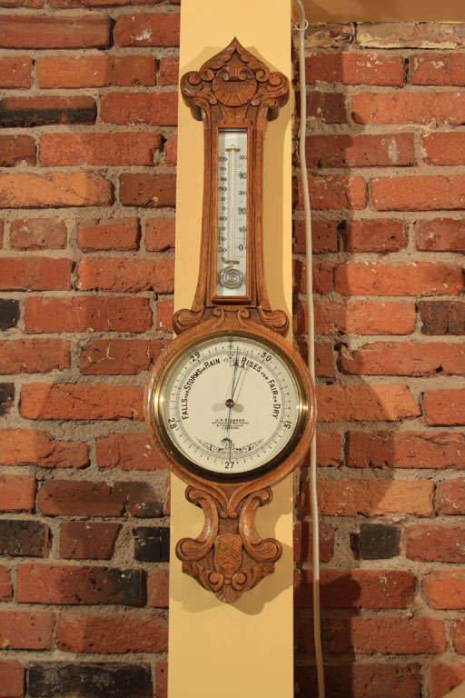 English Barometer by London Maker<br />
<br />
This is a beautifully carved barometer in the 