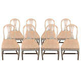 Set Of Eight Gustavian Dining Chairs