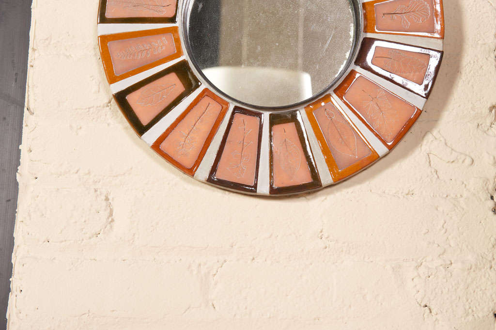 Mid-Century Modern Tiled Mirror by Roger Capron For Sale