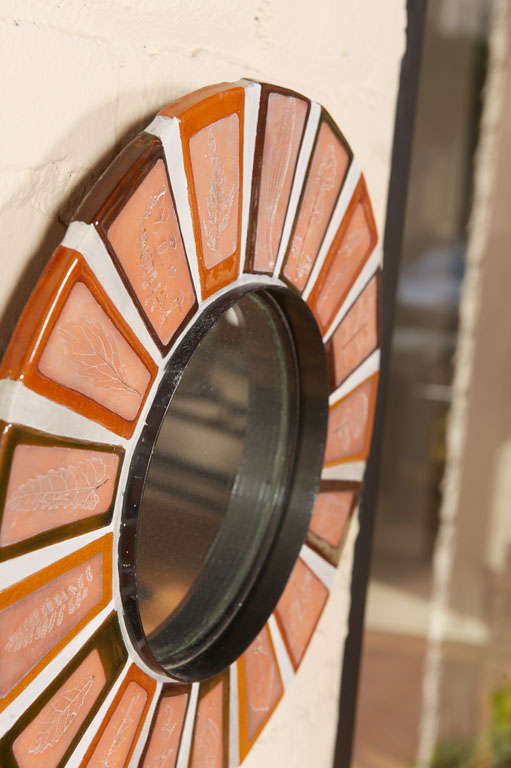 Tiled Mirror by Roger Capron In Good Condition For Sale In San Francisco, CA