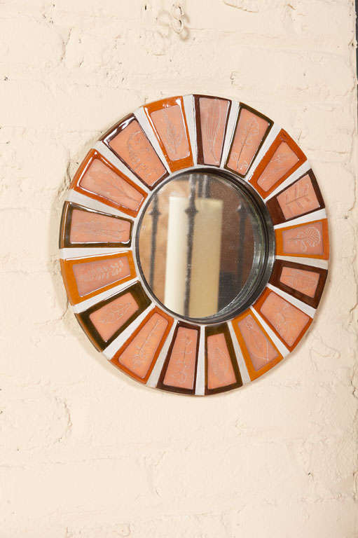 Tiled Mirror by Roger Capron For Sale 1