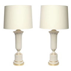 Table Lamps Pair Classical Modern porcelain urns 1930's