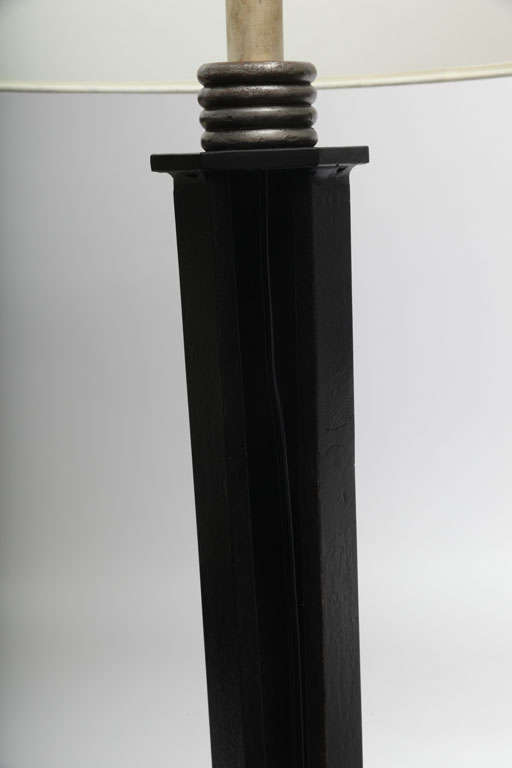  Floor Lamp Art Deco wrought iron France 1930's In Good Condition For Sale In New York, NY