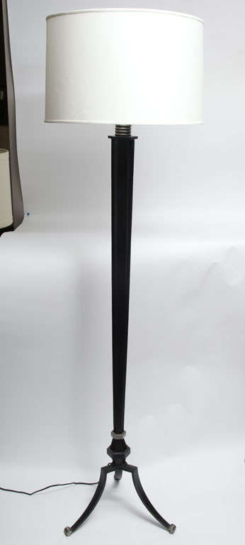 A French Art Deco wrought iron floor lamp.
New sockets and rewired
Shade not included