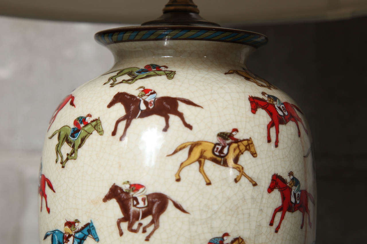Pair of Equestrian Ceramic Table Lamps 2