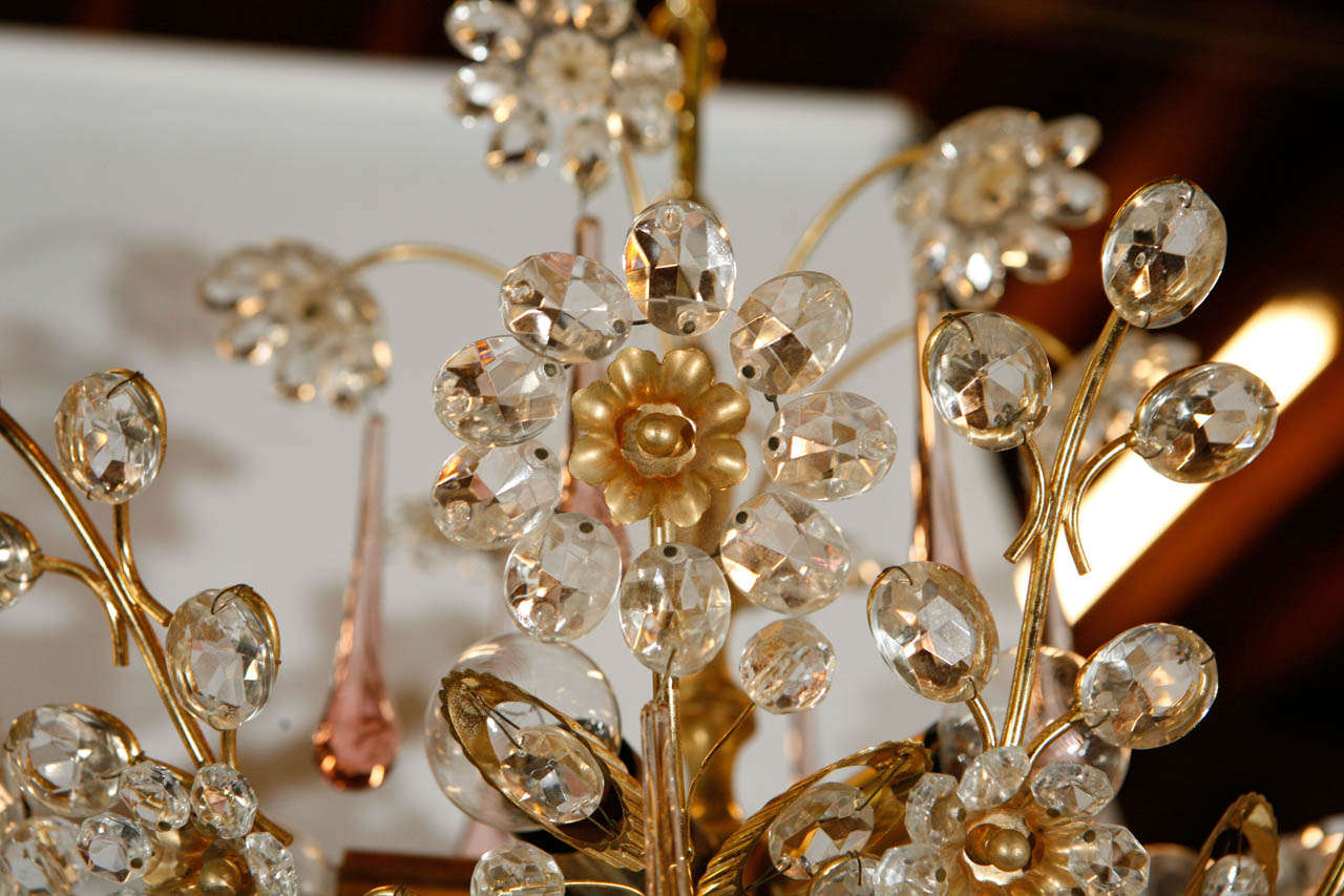 Mid-20th Century Palwa Floral Chandelier