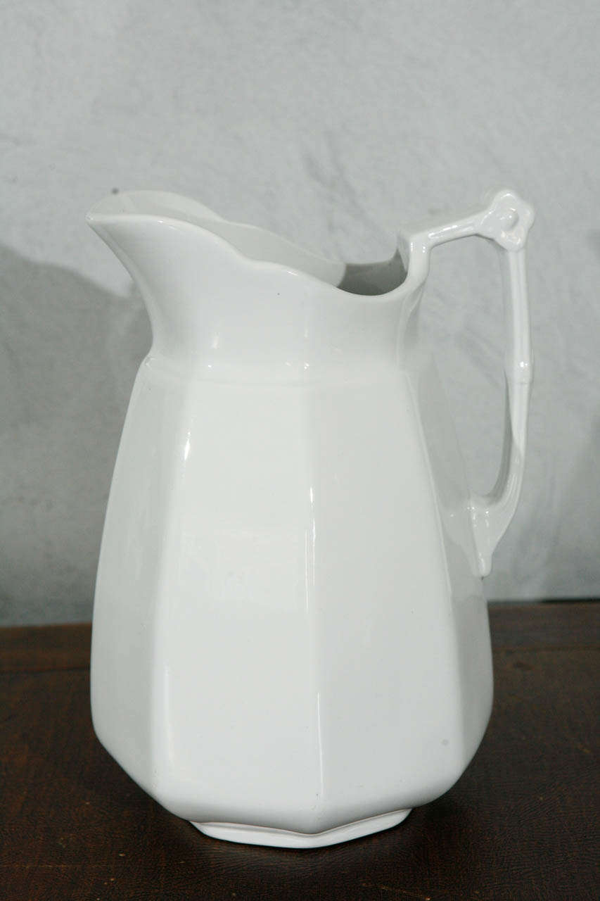 19th Century English White Ironstone Pitchers For Sale 3