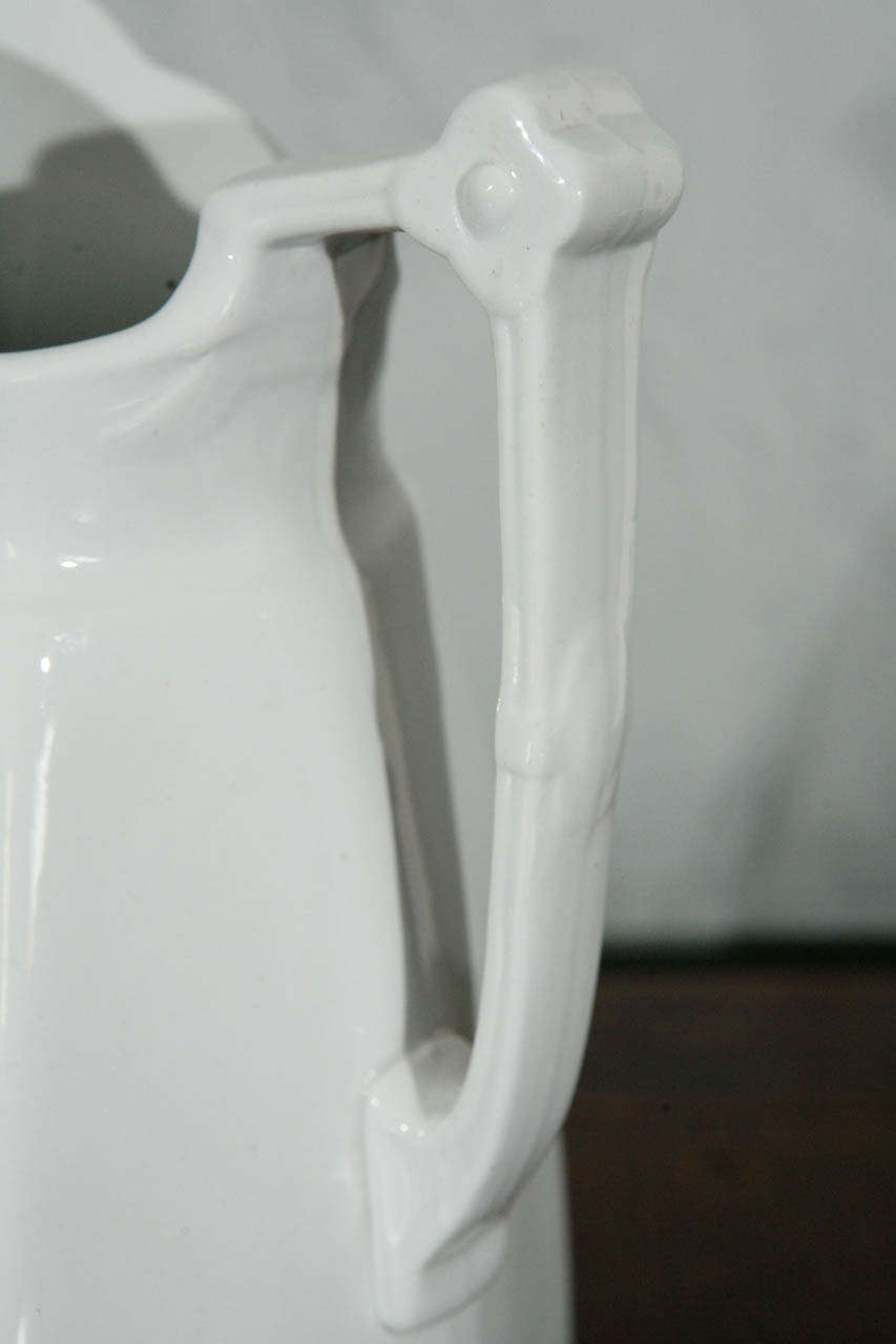 19th Century English White Ironstone Pitchers For Sale 4