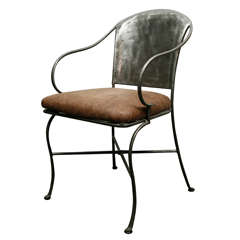 19th C. French Chair with Leather Seat