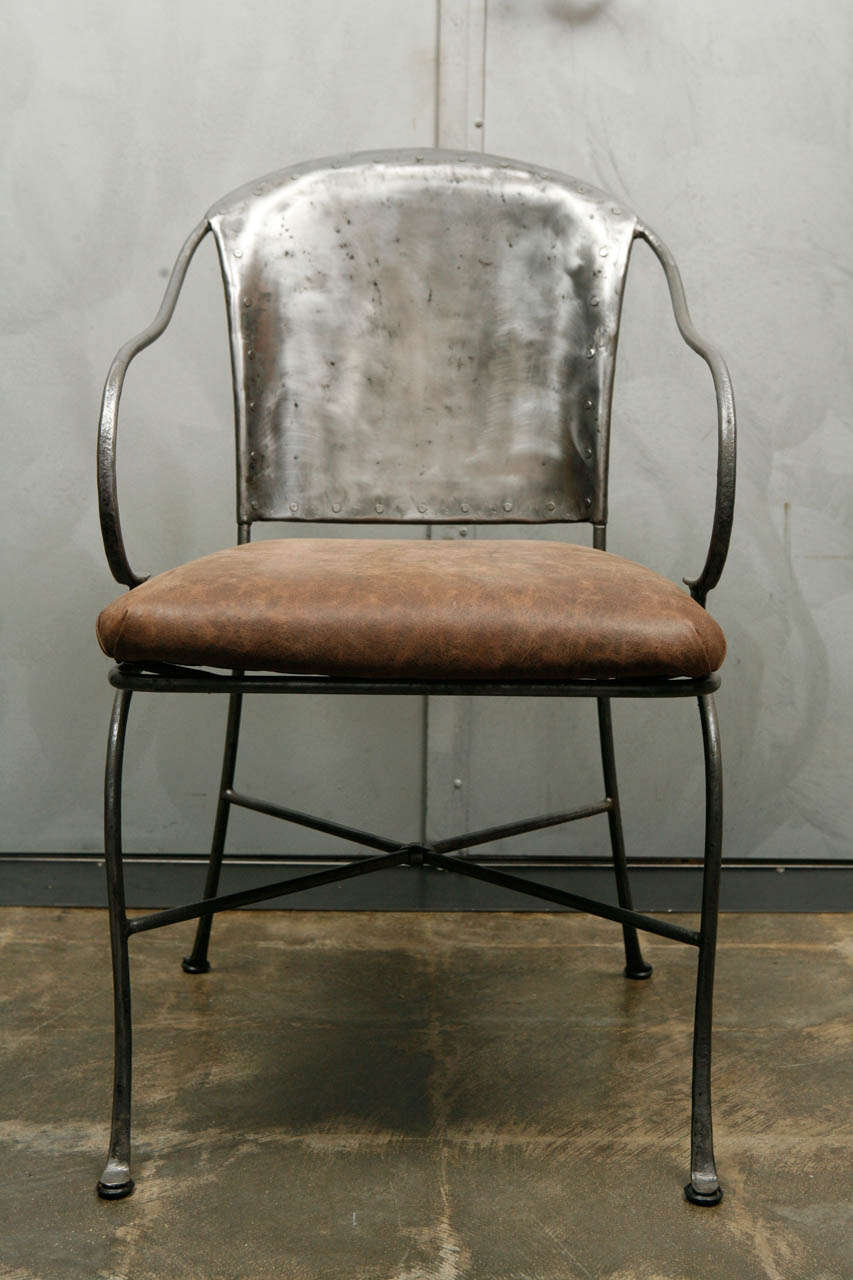 Rustic 19th C. French Chair with Leather Seat