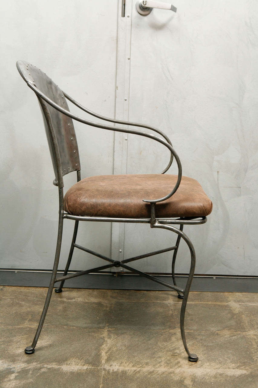 19th C. French Chair with Leather Seat 1