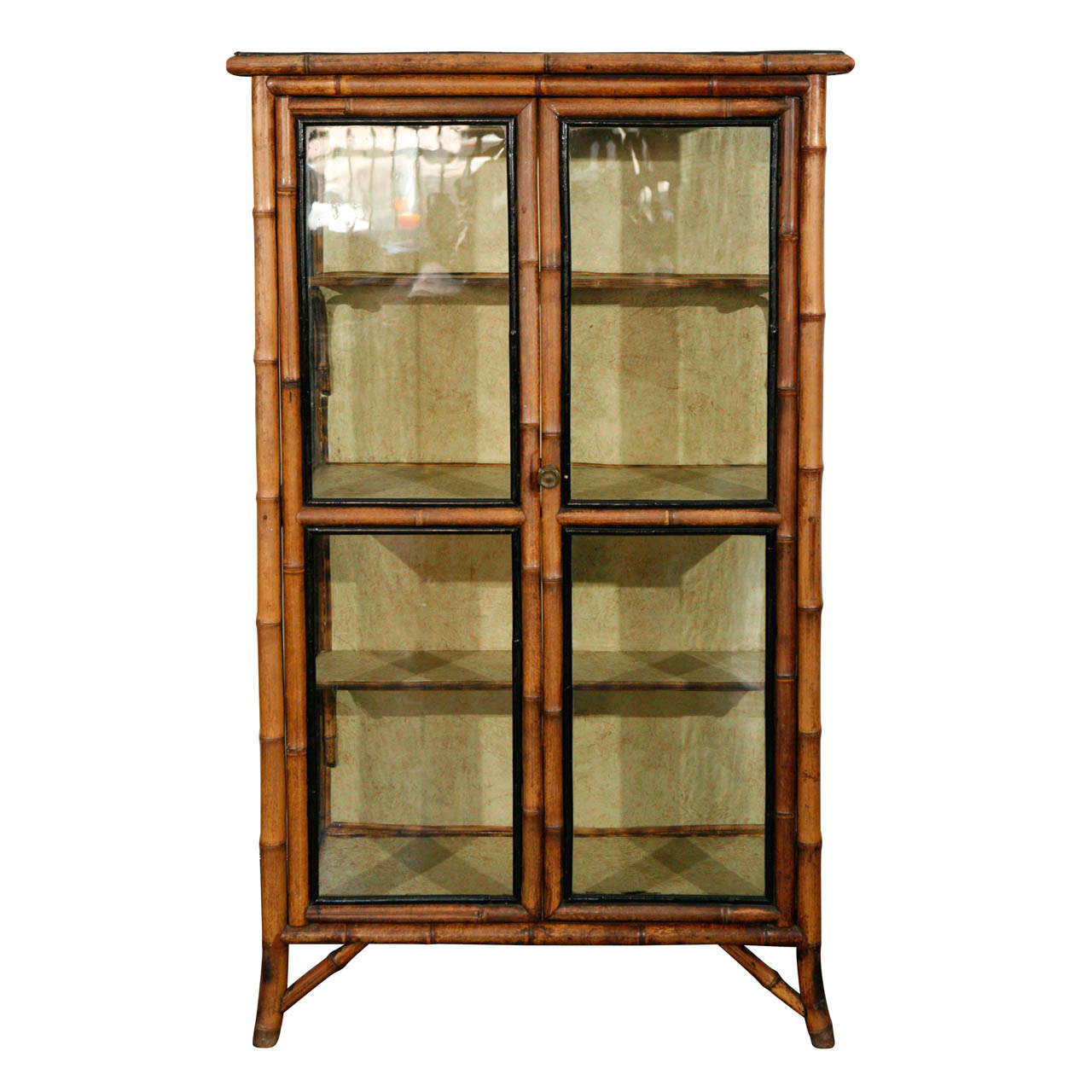 19th Century English Bamboo Display Cabinet