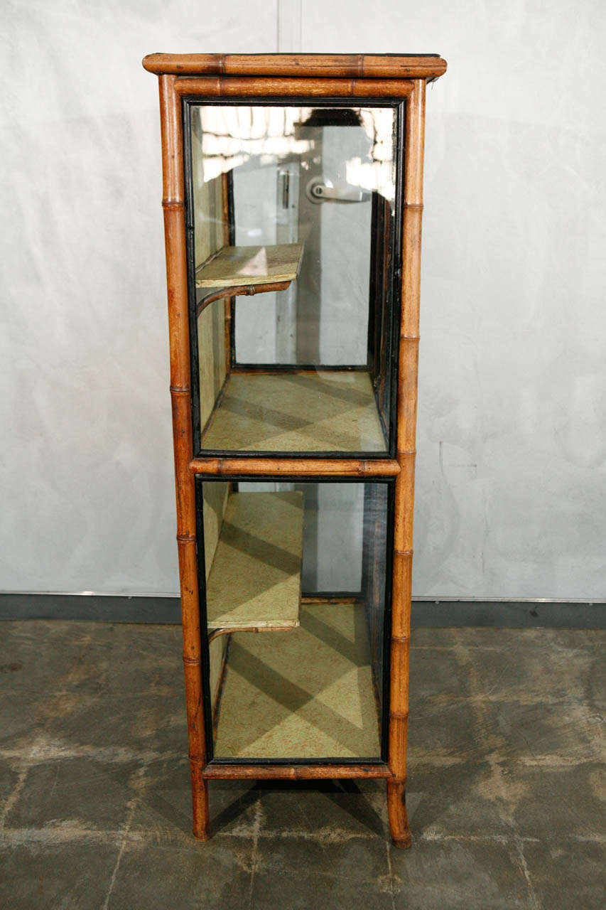 19th Century English Bamboo Display Cabinet In Good Condition In Culver City, CA