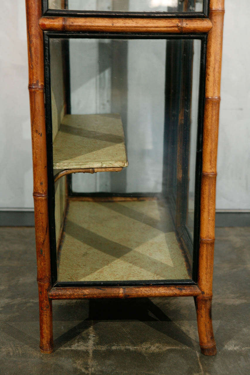 19th Century English Bamboo Display Cabinet 1