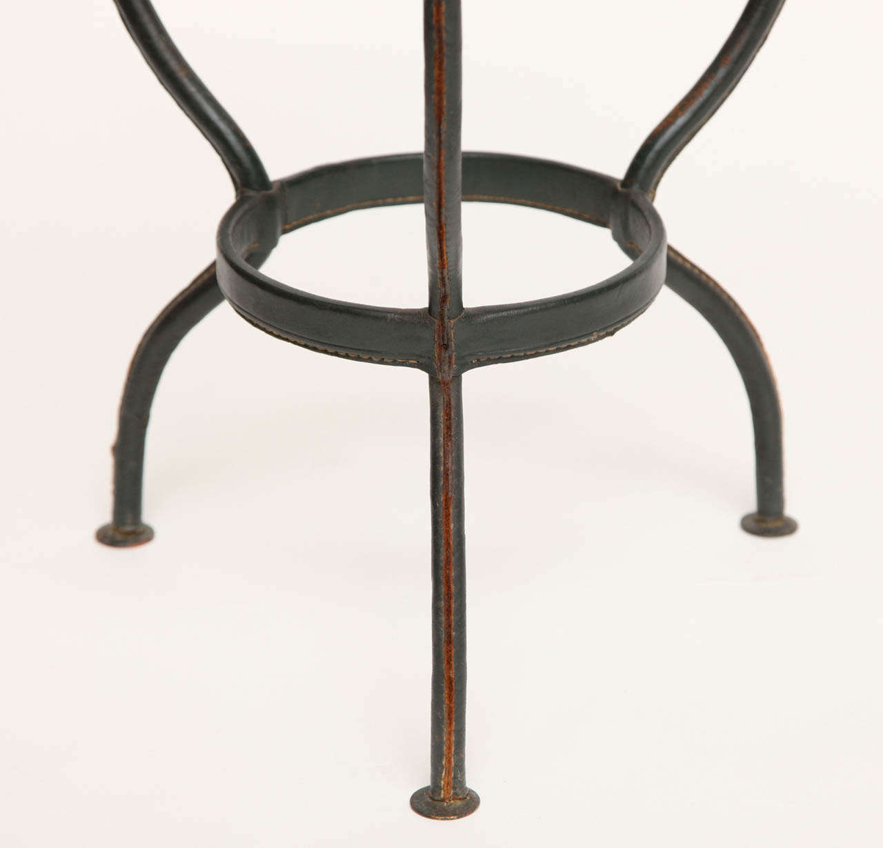Fine Occasional Table in Leather by Jacques Adnet In Good Condition In New York, NY