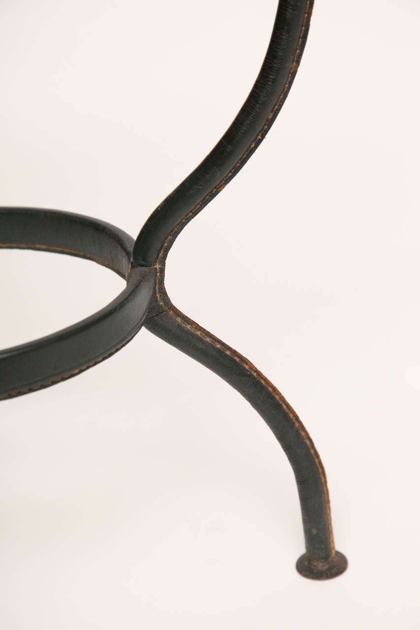 Fine Occasional Table in Leather by Jacques Adnet 4