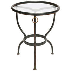 Fine Occasional Table in Leather by Jacques Adnet