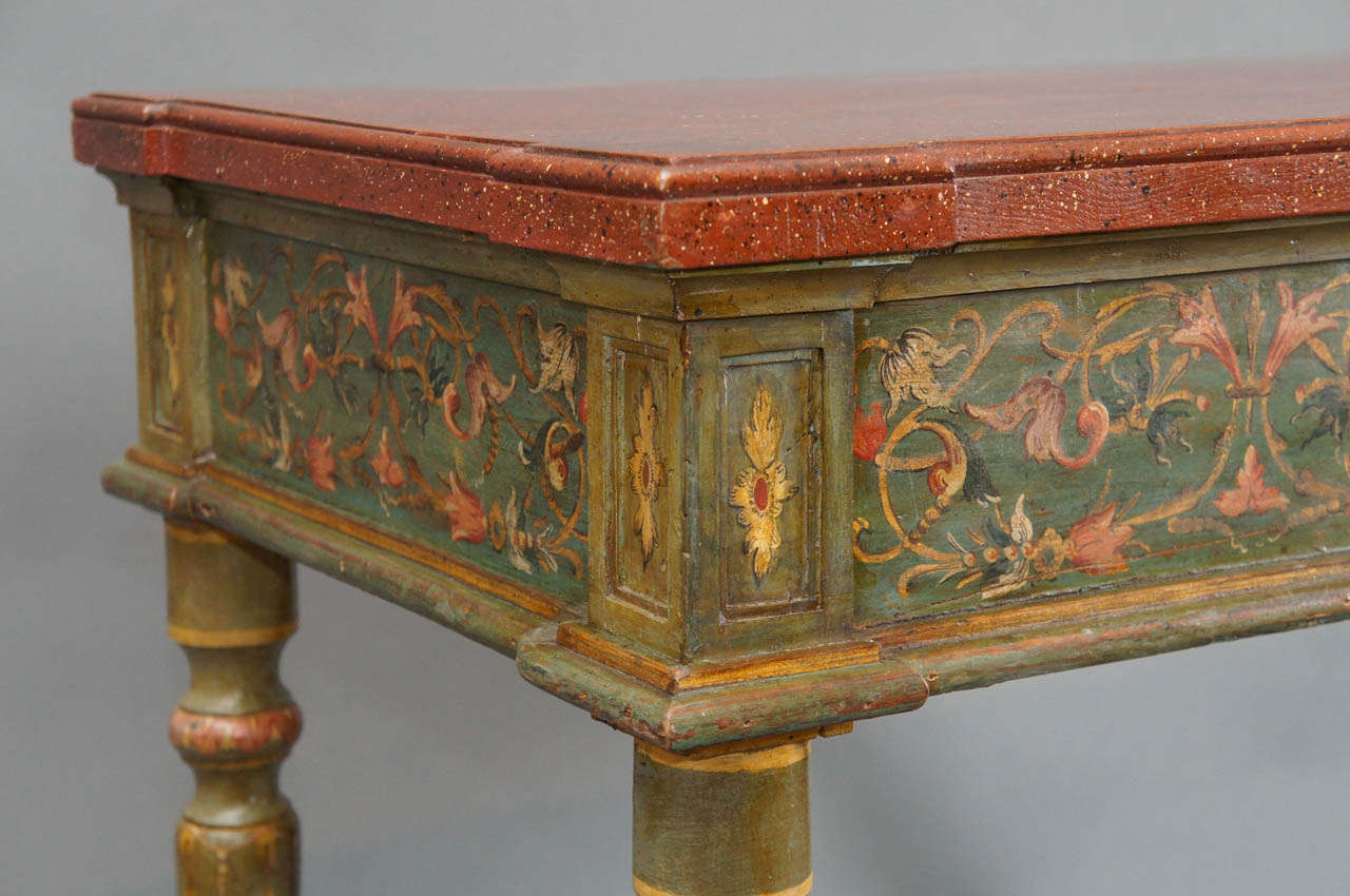 19th Century Continental Neoclassical-Style Pair of Painted Consoles