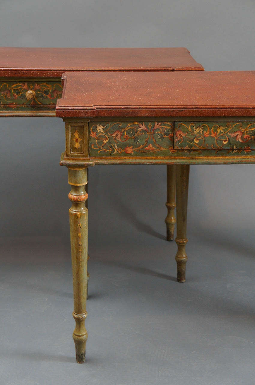 Continental Neoclassical-Style Pair of Painted Consoles 5