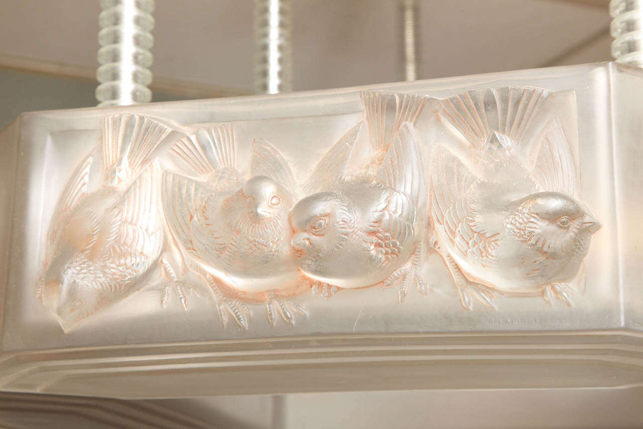 Glass Important Rene Lalique Chandelier 