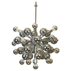 Vintage Impressive  German Chrome Sputnik Chandelier With Metal Globes