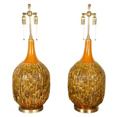 Pair of Large Stylish Mid-Century Ceramic Lamps