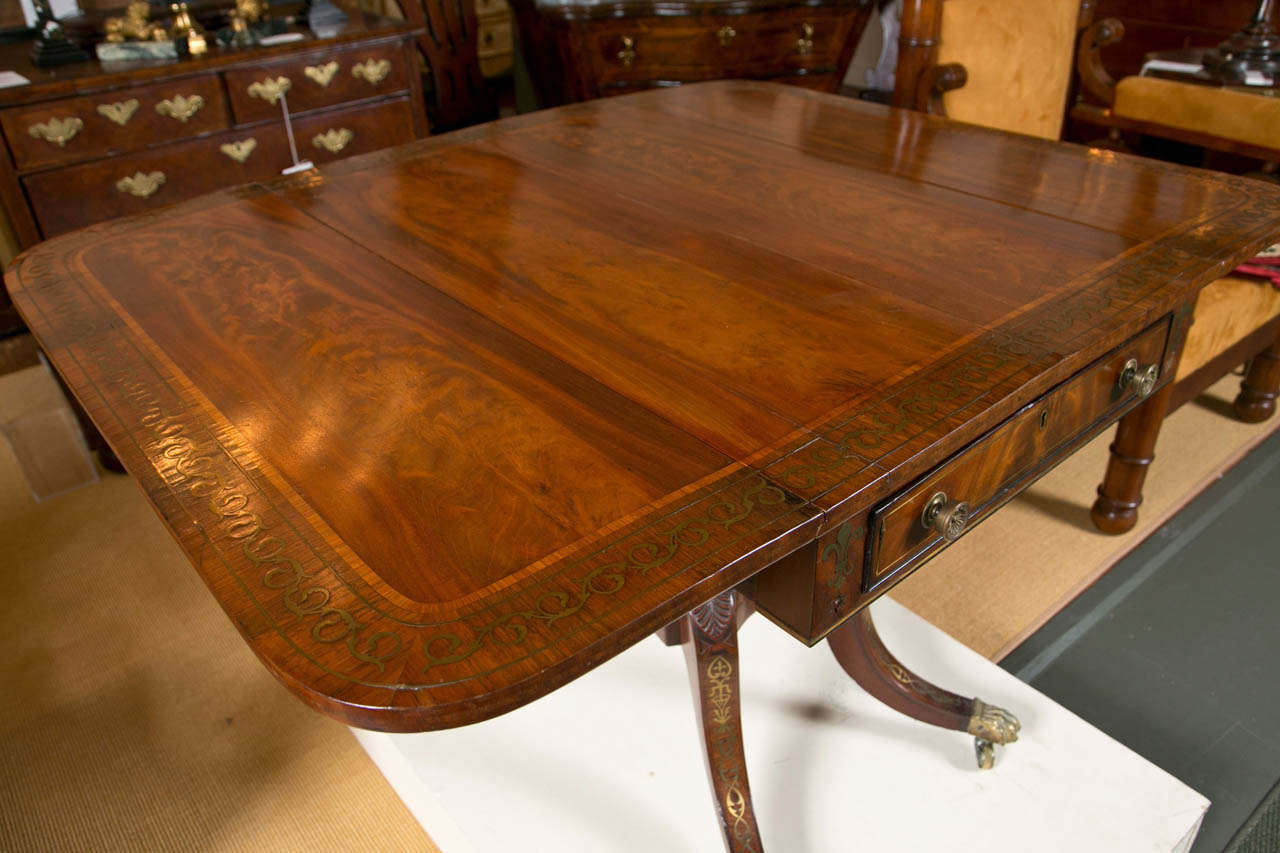 Regency Period Mahogany Inlaid Sofa Table 3