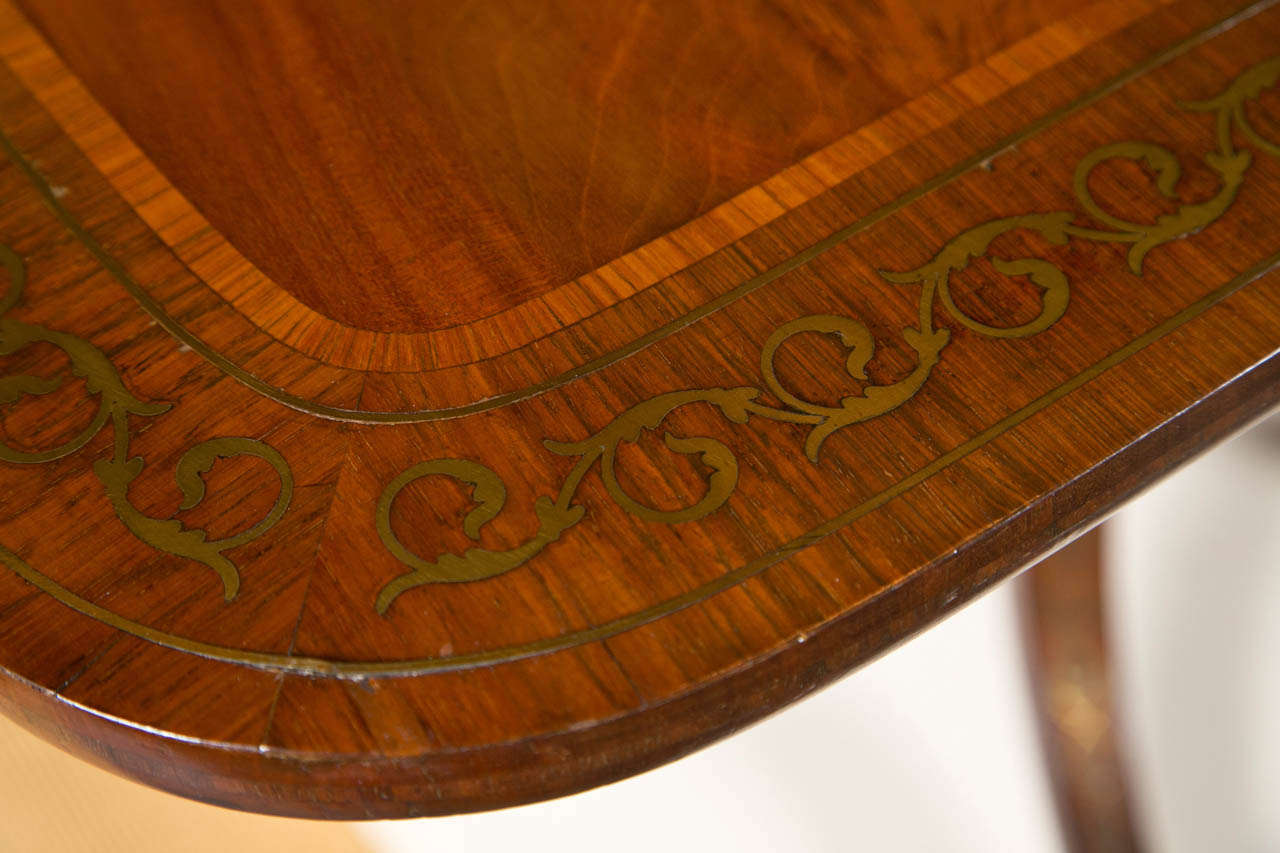 Neoclassical Regency Period Mahogany Inlaid Sofa Table