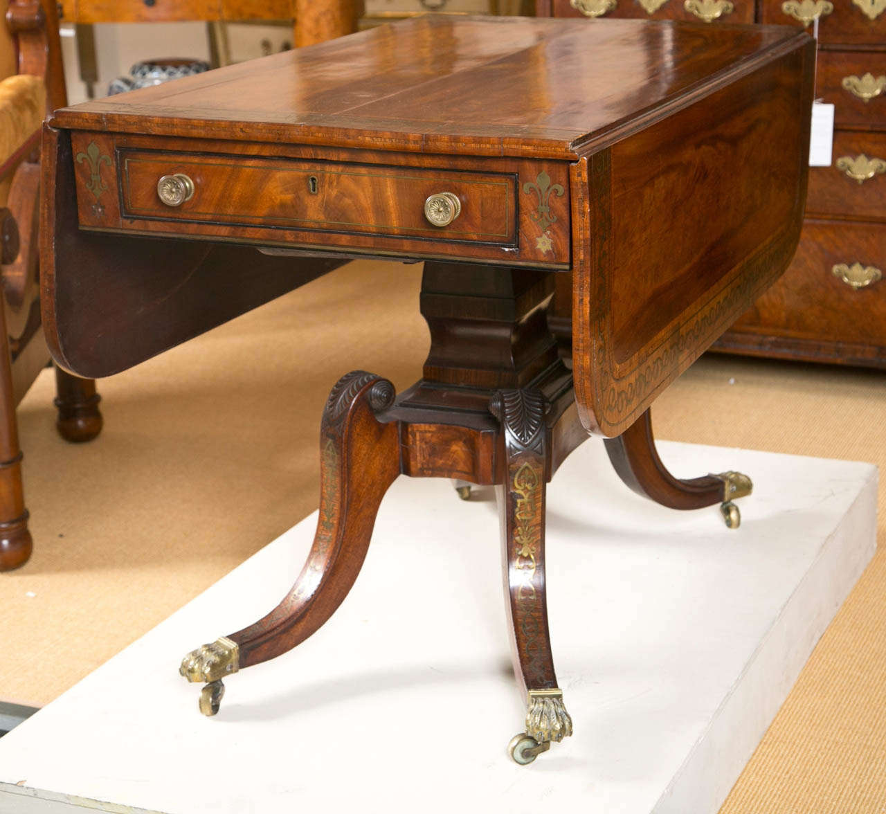 19th Century Regency Period Mahogany Inlaid Sofa Table