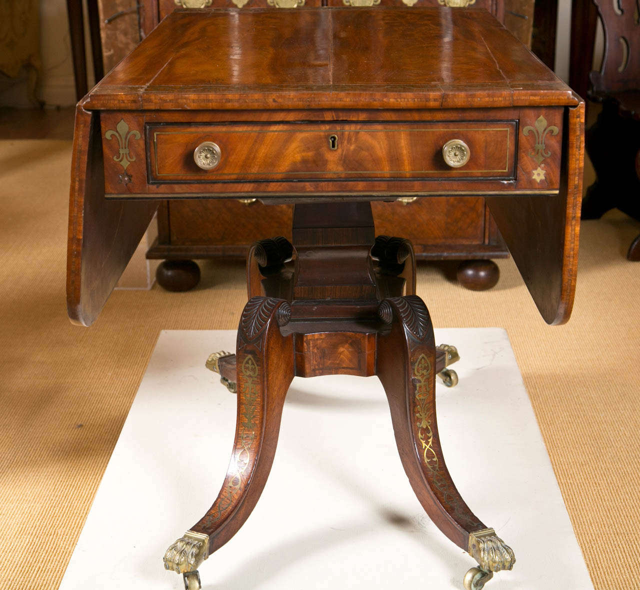 Rosewood Regency Period Mahogany Inlaid Sofa Table