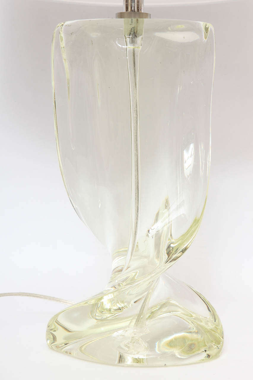 Mid-Century Modern A 1940's French Art Moderne Art Glass Table Lamp