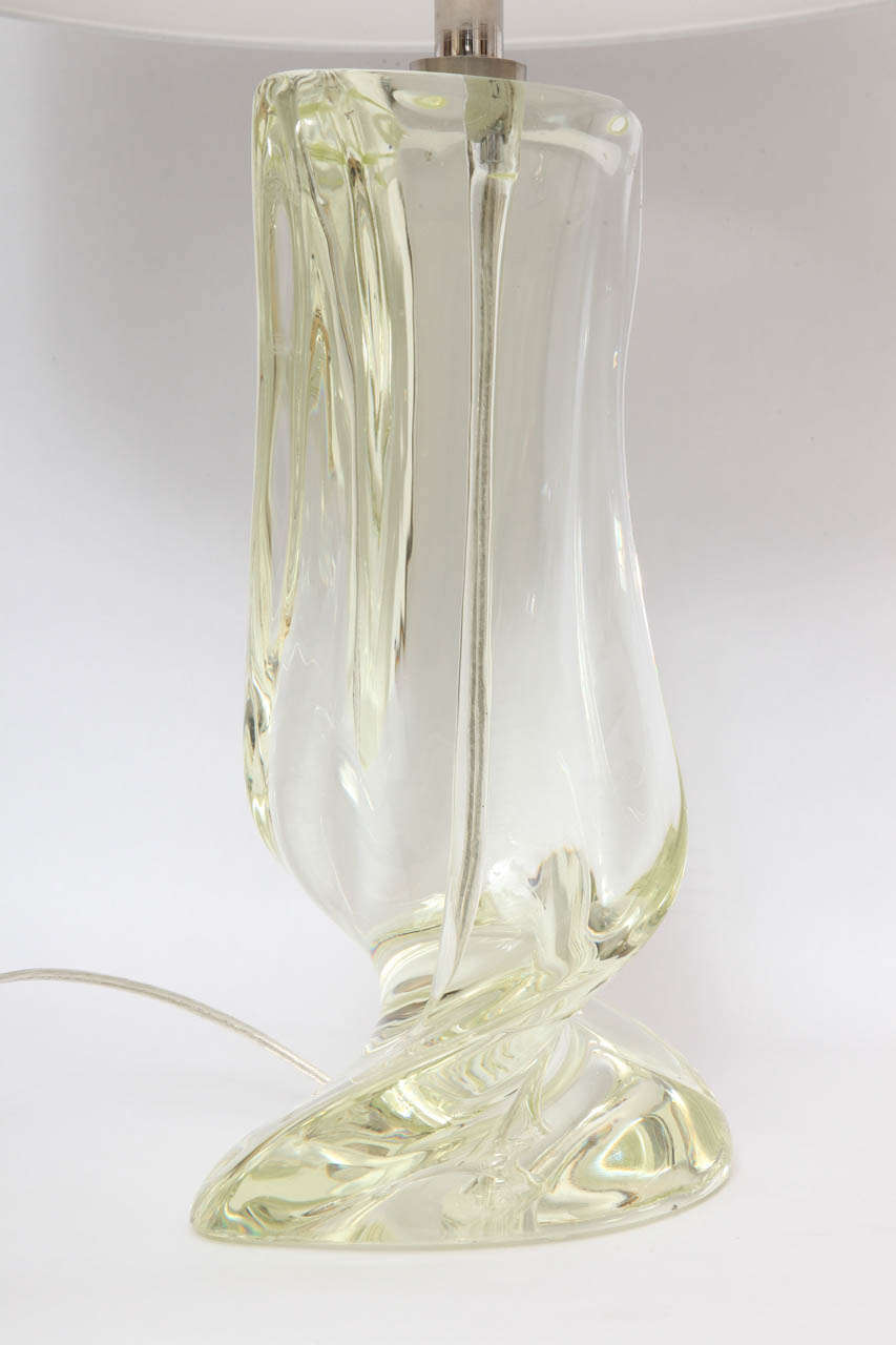 Mid-20th Century A 1940's French Art Moderne Art Glass Table Lamp