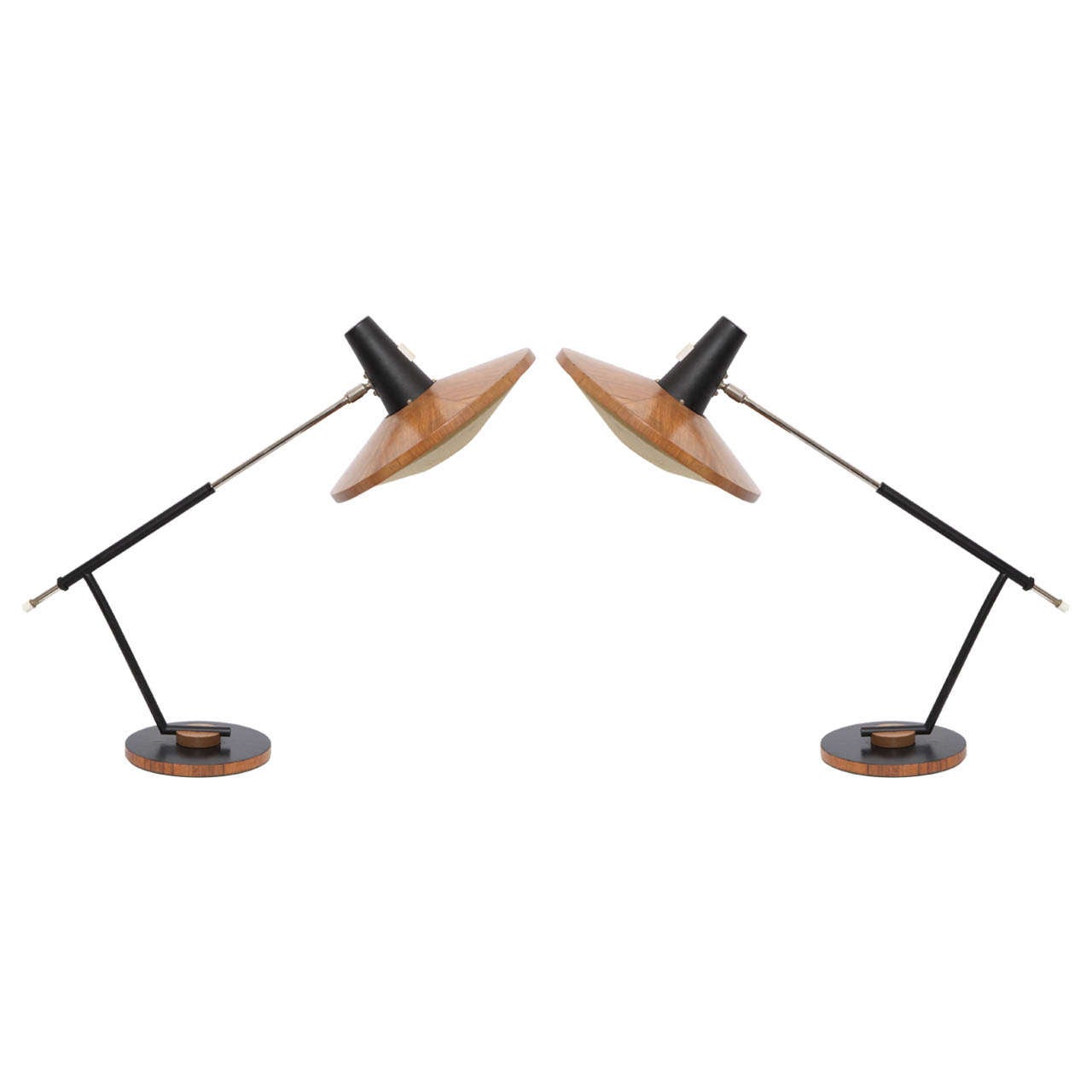 A Pair of 1950's German  Articulated Table Lamps