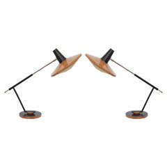A Pair of 1950's German  Articulated Table Lamps