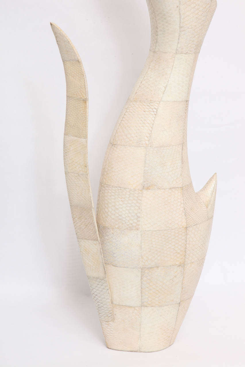 American Vase of Snakeskin Sculptural 1970's