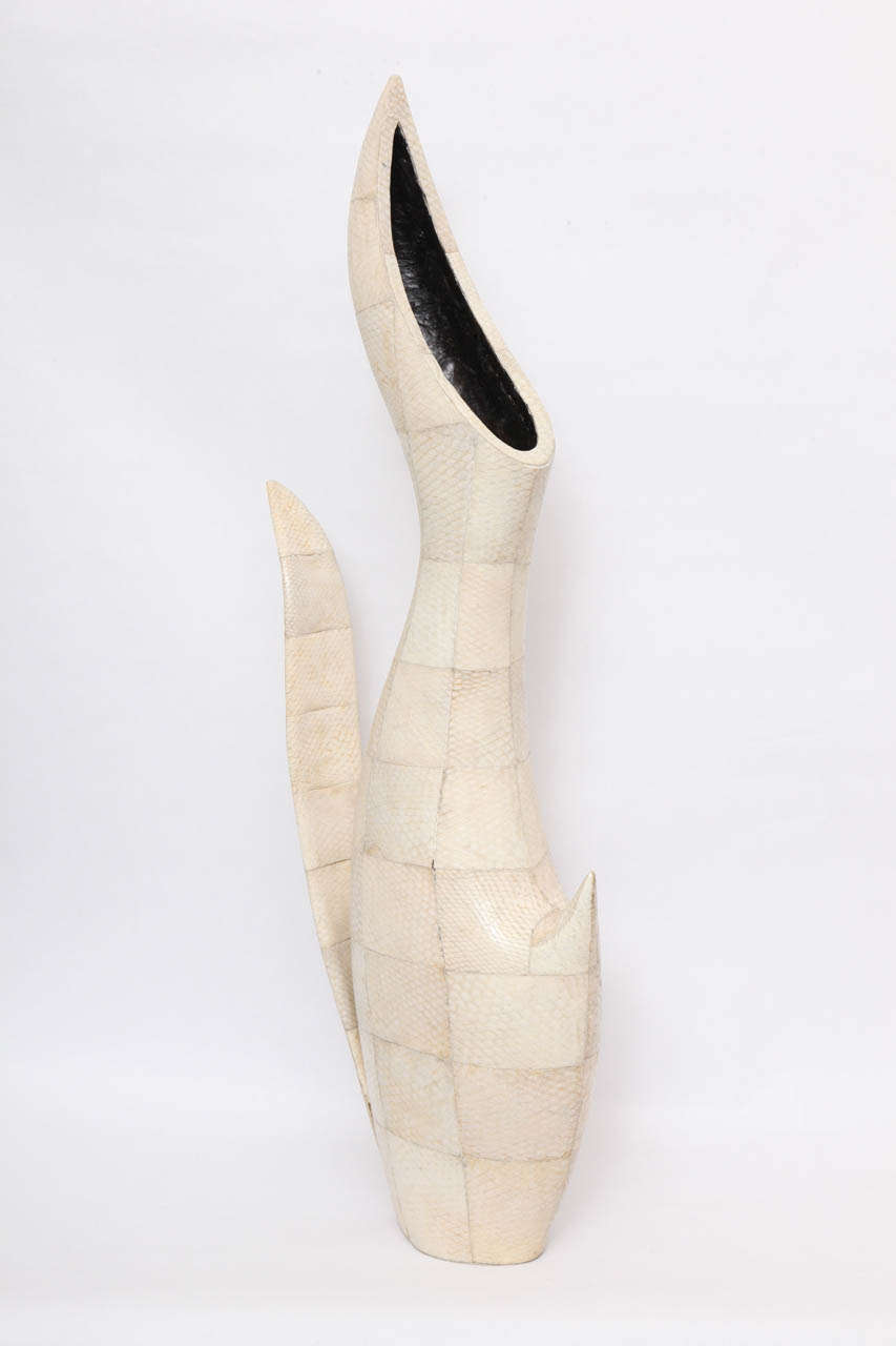 Late 20th Century Vase of Snakeskin Sculptural 1970's