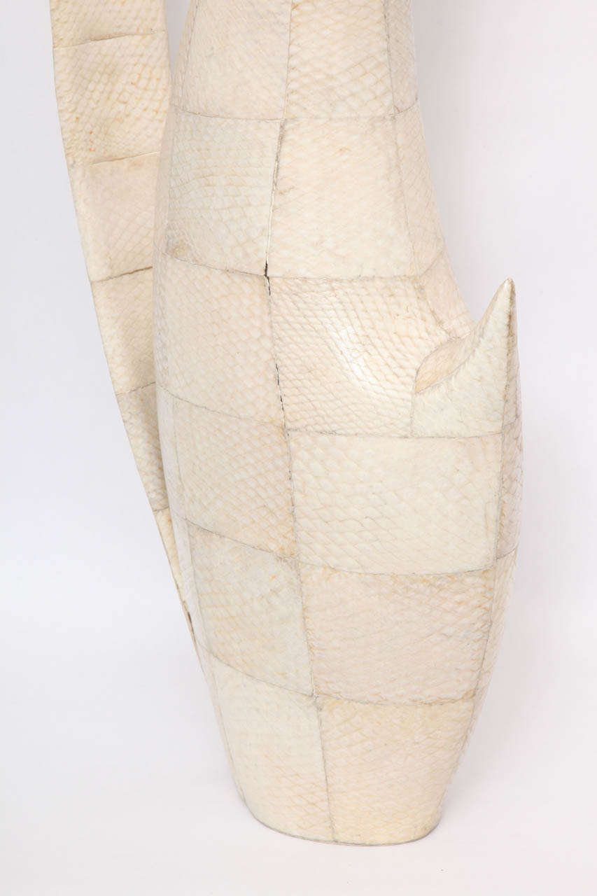 Vase of Snakeskin Sculptural 1970's 1