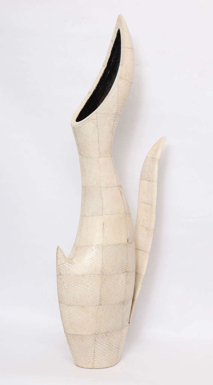 Vase of Snakeskin Sculptural 1970's 2