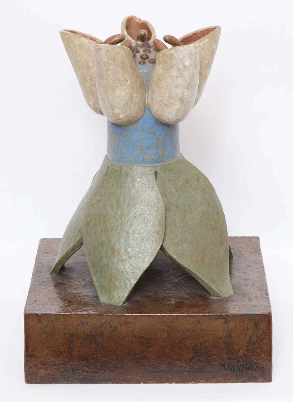 Mid-Century Modern Marilyn Fox Sculpture Ceramic Mid Century Modern 1980's For Sale