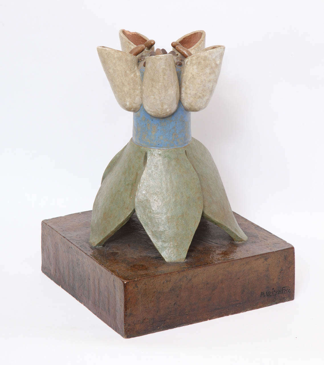 Hand-Crafted Marilyn Fox Sculpture Ceramic Mid Century Modern 1980's For Sale