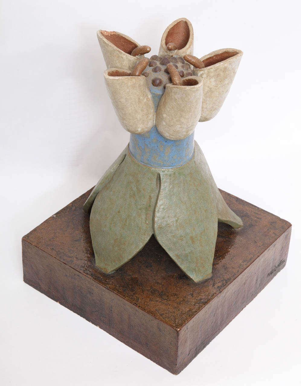 Marilyn Fox Sculpture Ceramic Mid Century Modern 1980's In Good Condition For Sale In New York, NY
