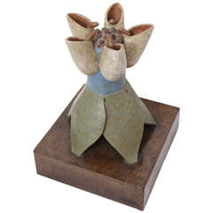 1980s Modernist Ceramic Sculpture Signed Marilyn Fox 1