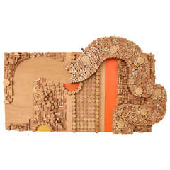 1970s Architectonic Wood Wall Sculpture 7