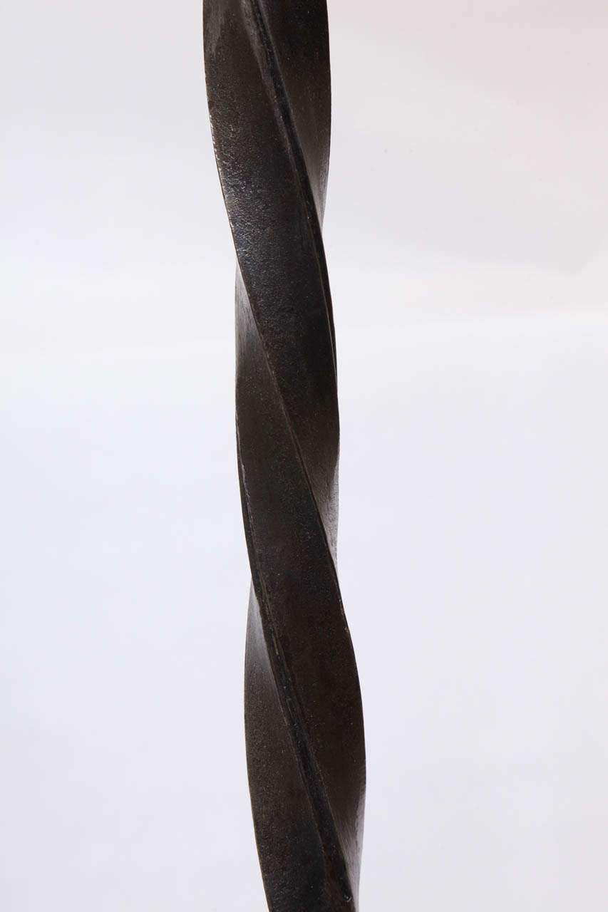 A 1940s French Art modern hand-wrought iron floor lamp.
Shade not included