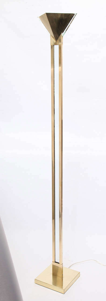 A 1970's Modernist Torchere brass and lucite by Sonneman