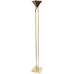 A 1970's Modernist Torchere Brass And Lucite By Sonneman