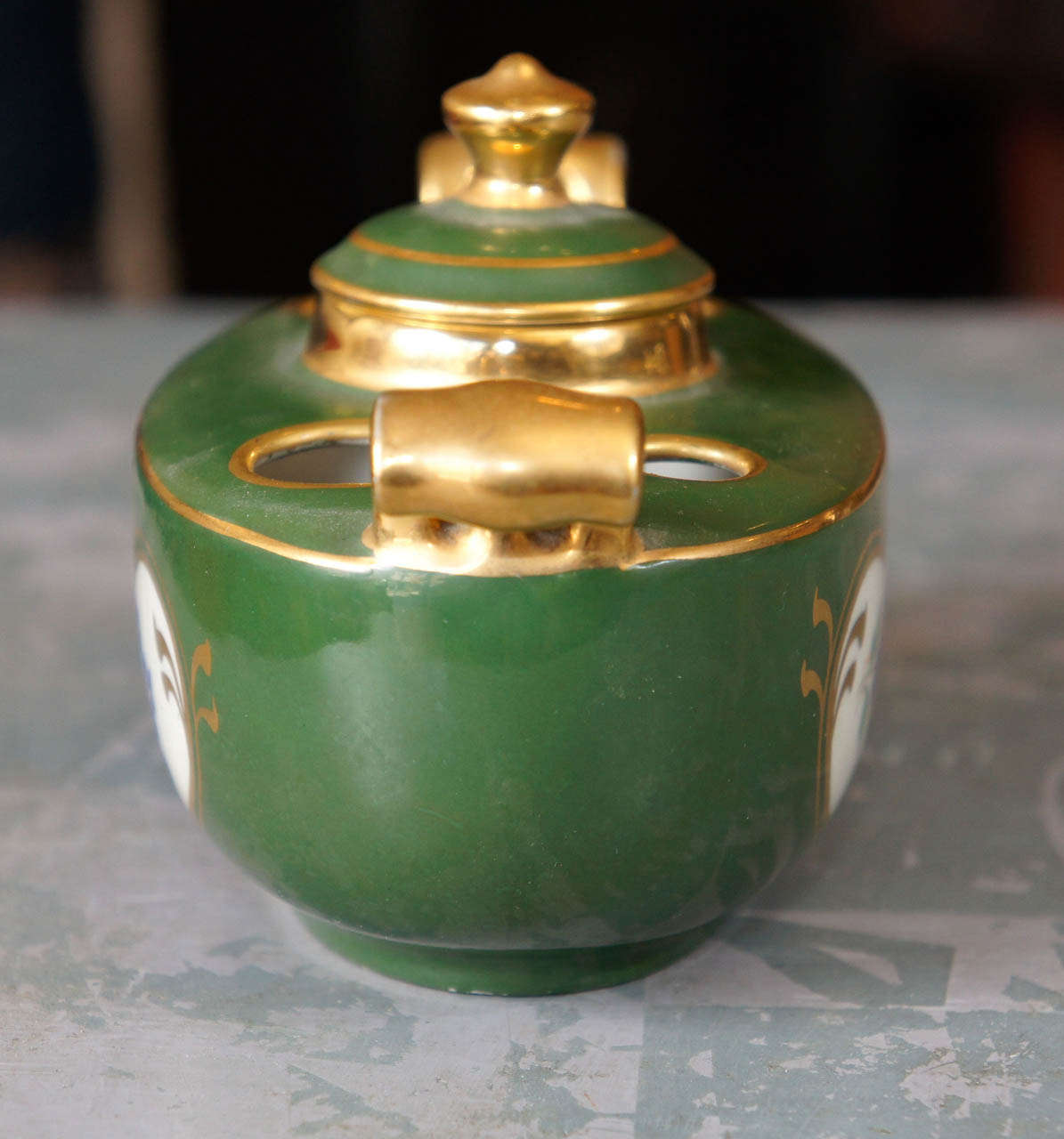 20th Century Limoge inkwell stamped