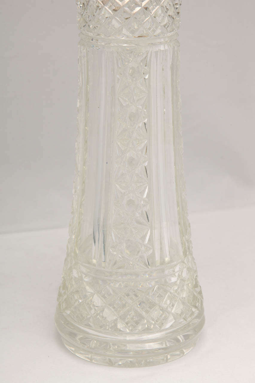 silver crystal vase