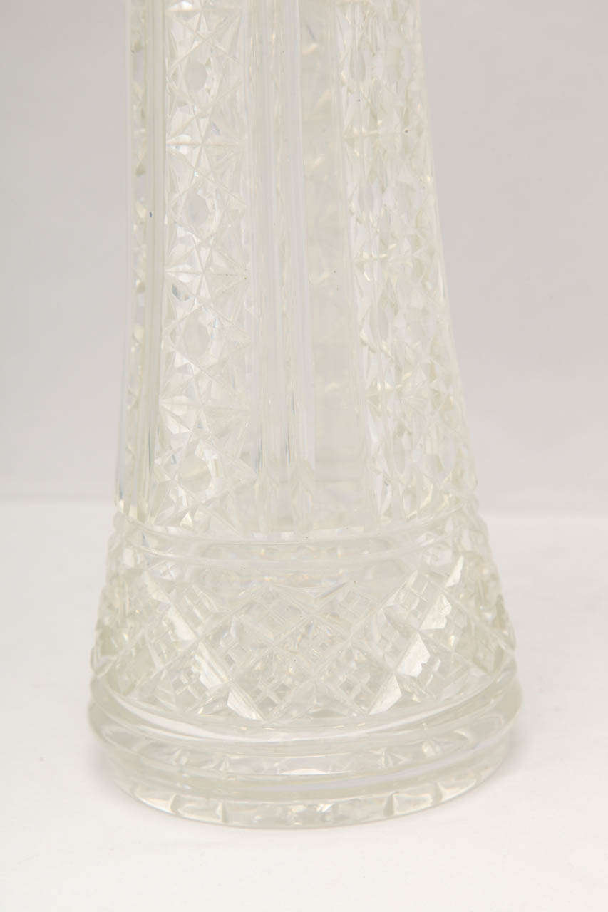 German Large Continental Silver-Mounted Crystal Vase