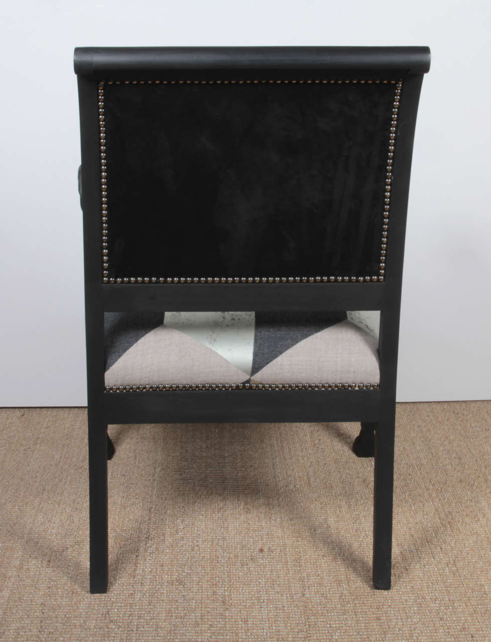 Black Bergeres with Black and Silver Upholstery 3
